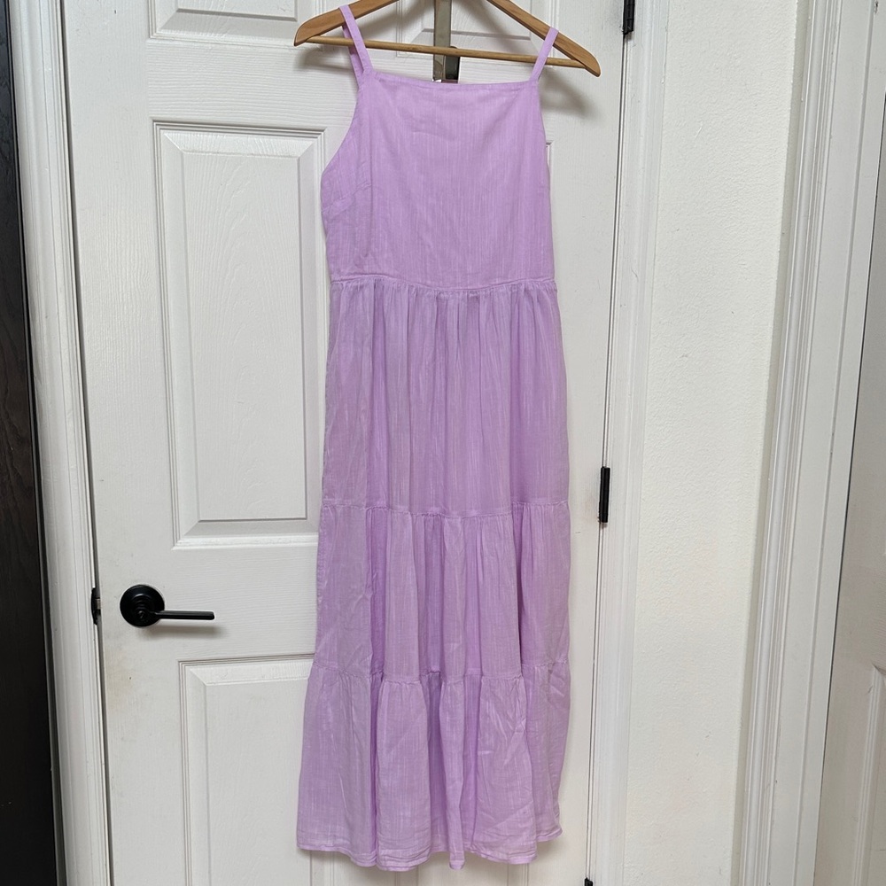 Old Navy Lilac Maxi Tiered Dress With Smock Back in Size S